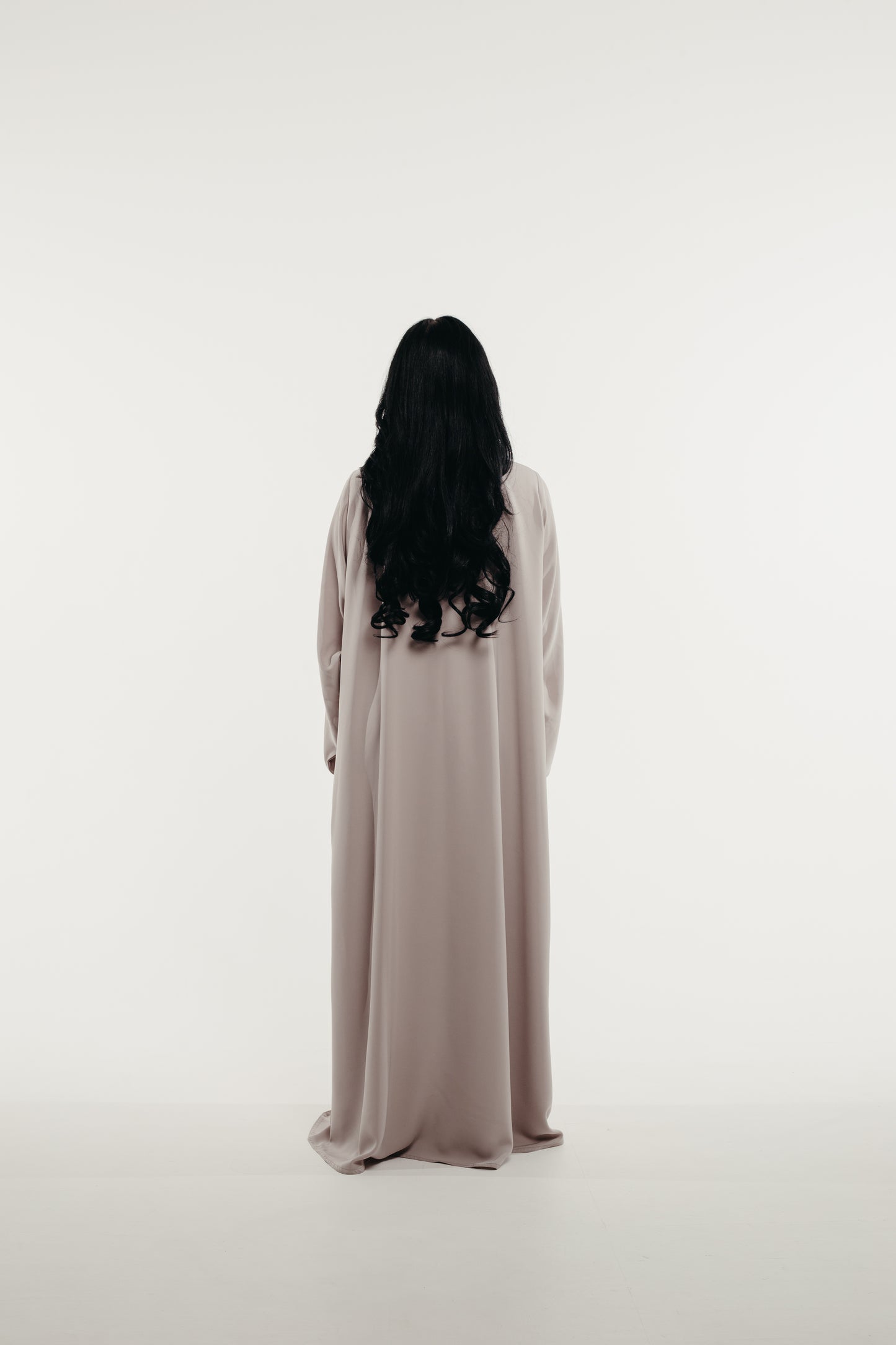 Abaya Crystal Stones Beige