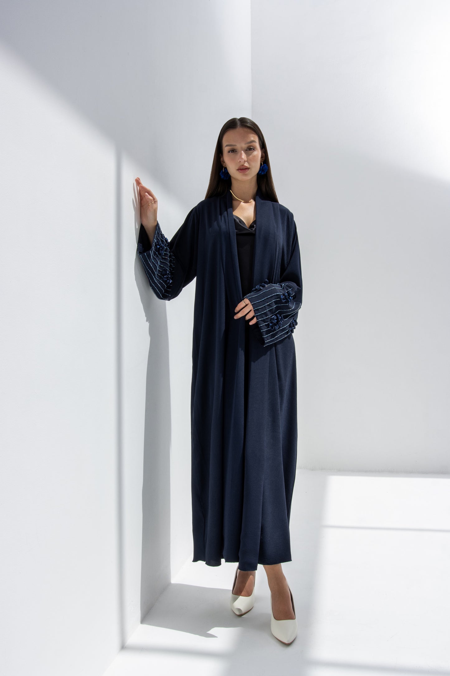 Embellished Navy Abaya